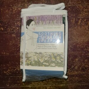 Soothing Herbal Neck & Shoulder Wrap - White and Blue